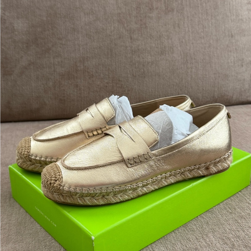 NWT Sam Edelman Kai Loafer Gold Leather
